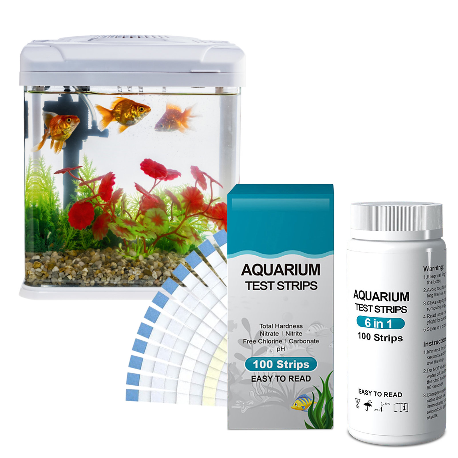 Aquarium Fish Quality - 100pcs 6-in-1 Water Quality Test Strips