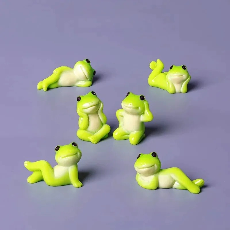 Aquarium Fish Cartoon - 6pcs Cartoon Mini Funny Frog Figurine