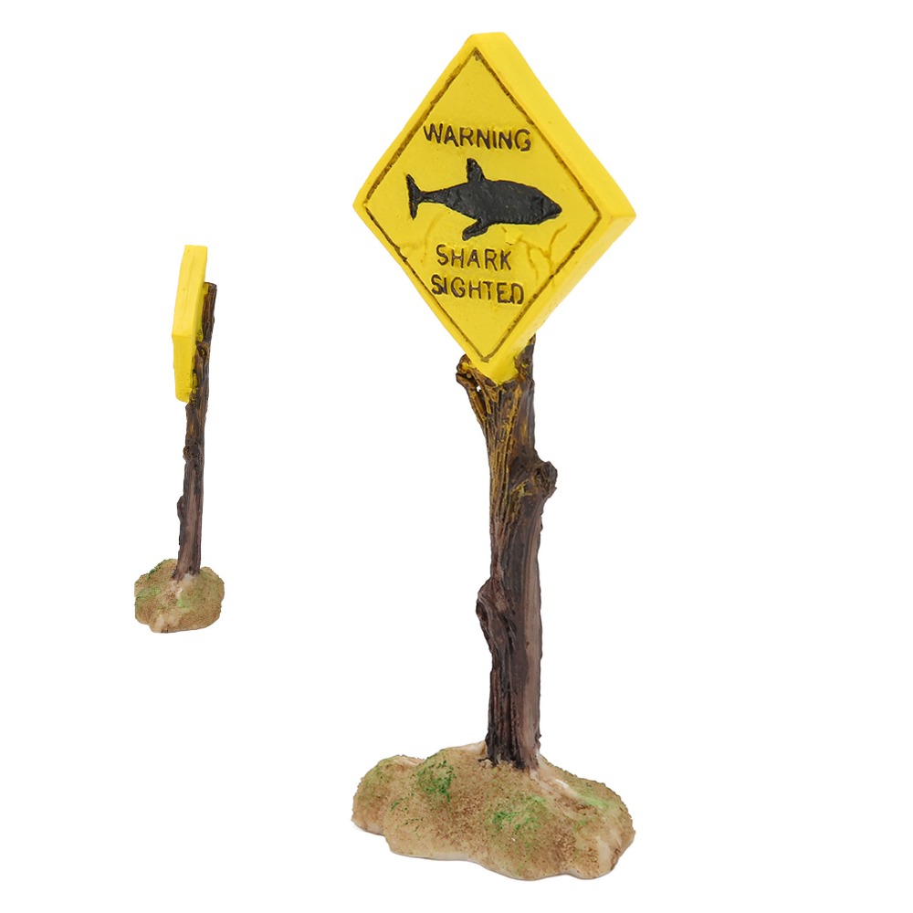 Aquarium Fish Yellow - Resin Shark Warning Board Ornament Yellow
