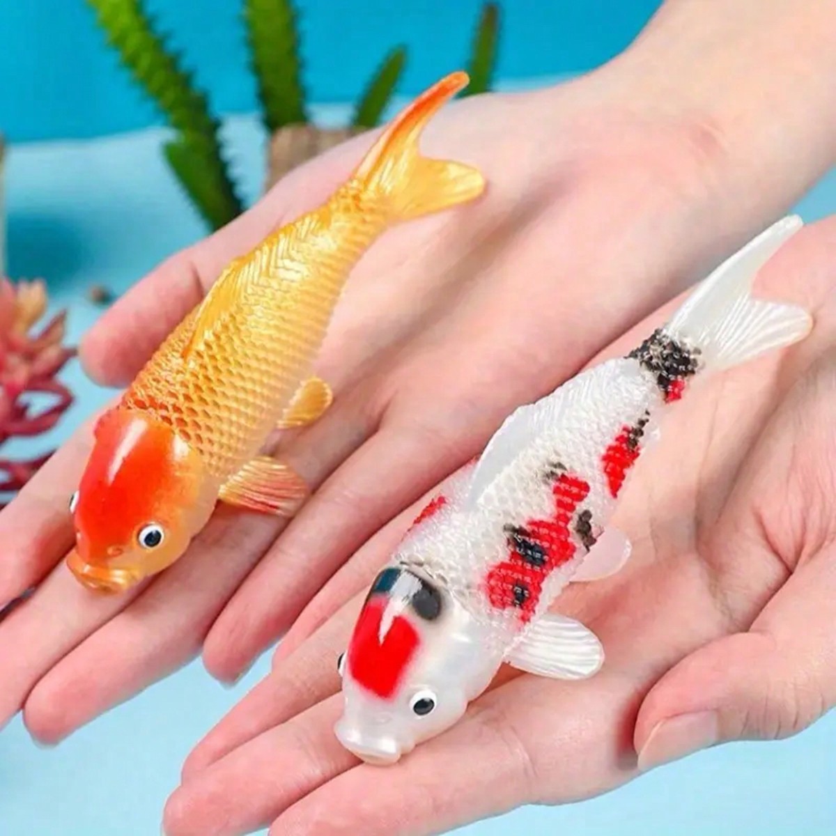 Aquarium Fish Yellow - 2pcs Colorful Artificial Koi Fish for