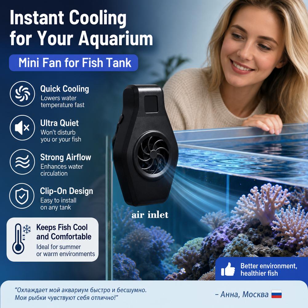 Aquarium Cooling Fan Mini Clip - огляд і ціна Aquarium Fish Cold Water