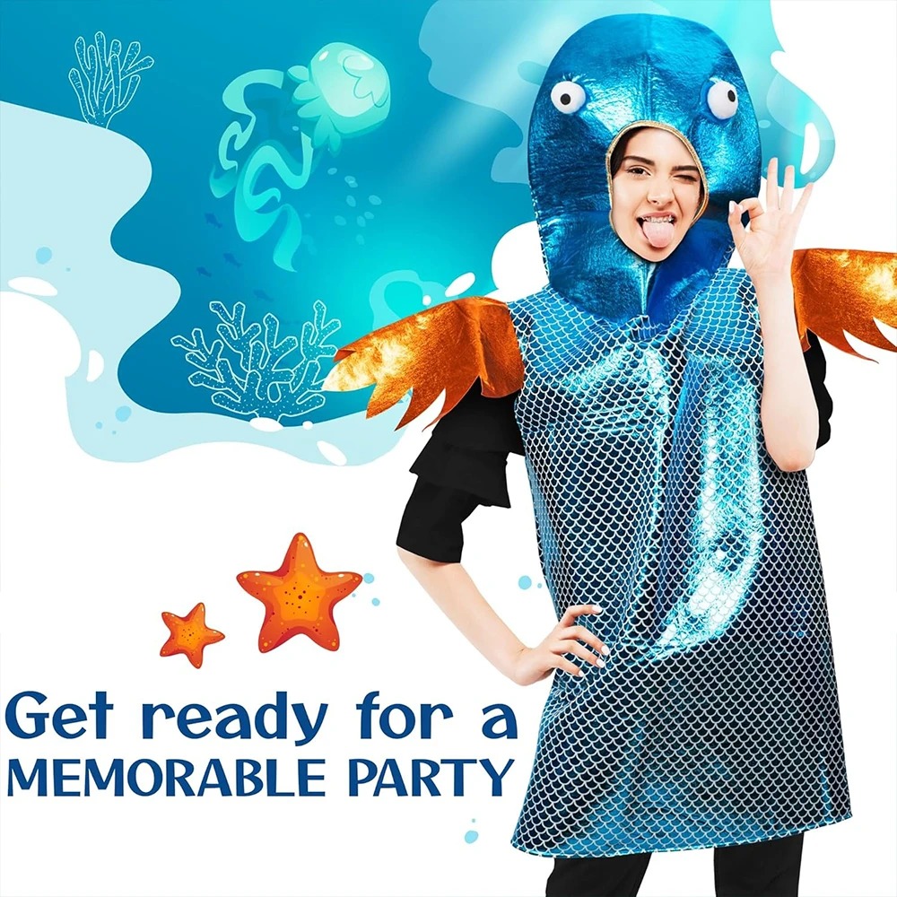 Shiny Blue Fish Costume Metall - огляд і ціна Aquarium Fish Yellow