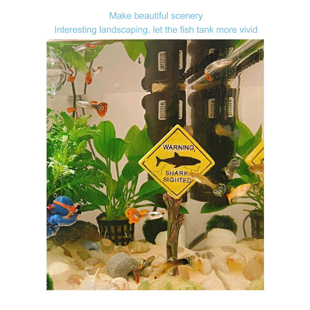Resin Shark Warning Board Orna - огляд і ціна Aquarium Fish Yellow