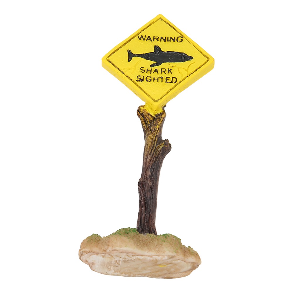 Resin Shark Warning Board Orna - огляд і ціна Aquarium Fish Yellow