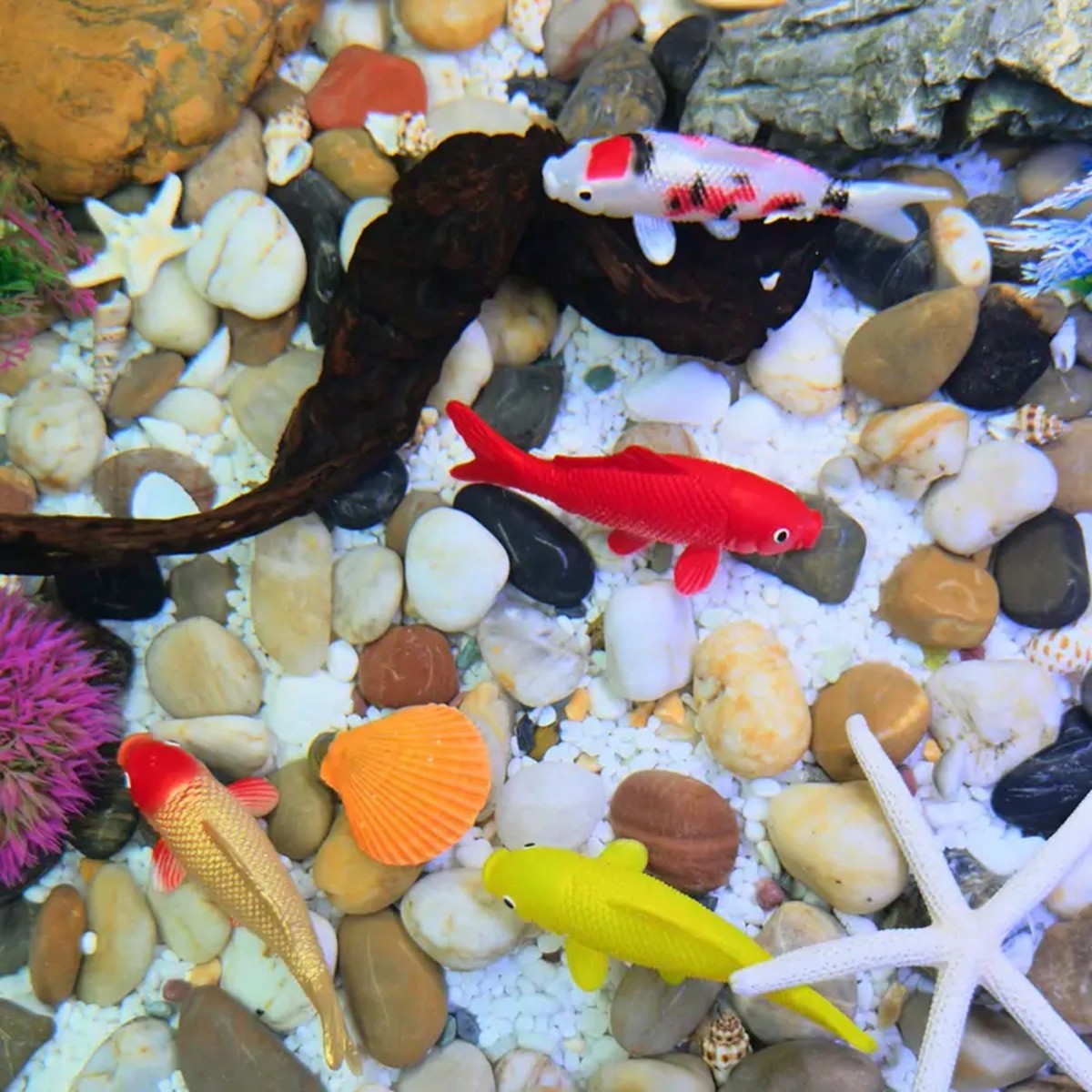 2pcs Colorful Artificial Koi F - огляд і ціна Aquarium Fish Yellow